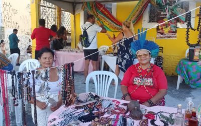 Indígenas potiguaras integram circuito cultural na Feira de Artistas Pretas e Pretos